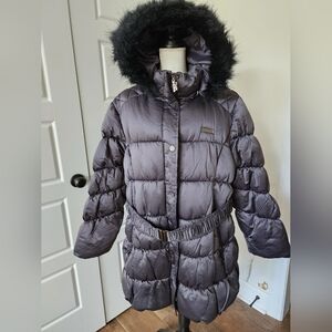 NWT Coogi Faux Fur‎ Polyester Titanium Puffer Coat